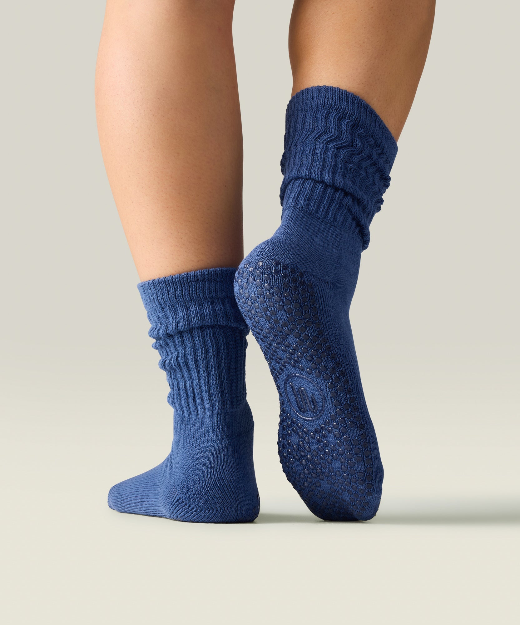 Scrunch Grip Socks - Denim Blue