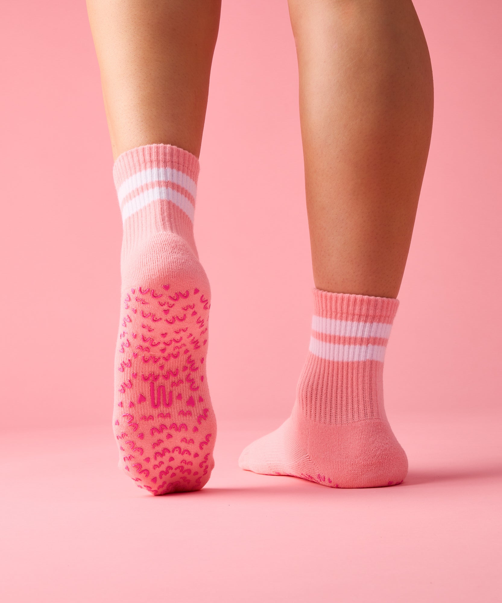 Crew Grip Socks - Rose Stripe