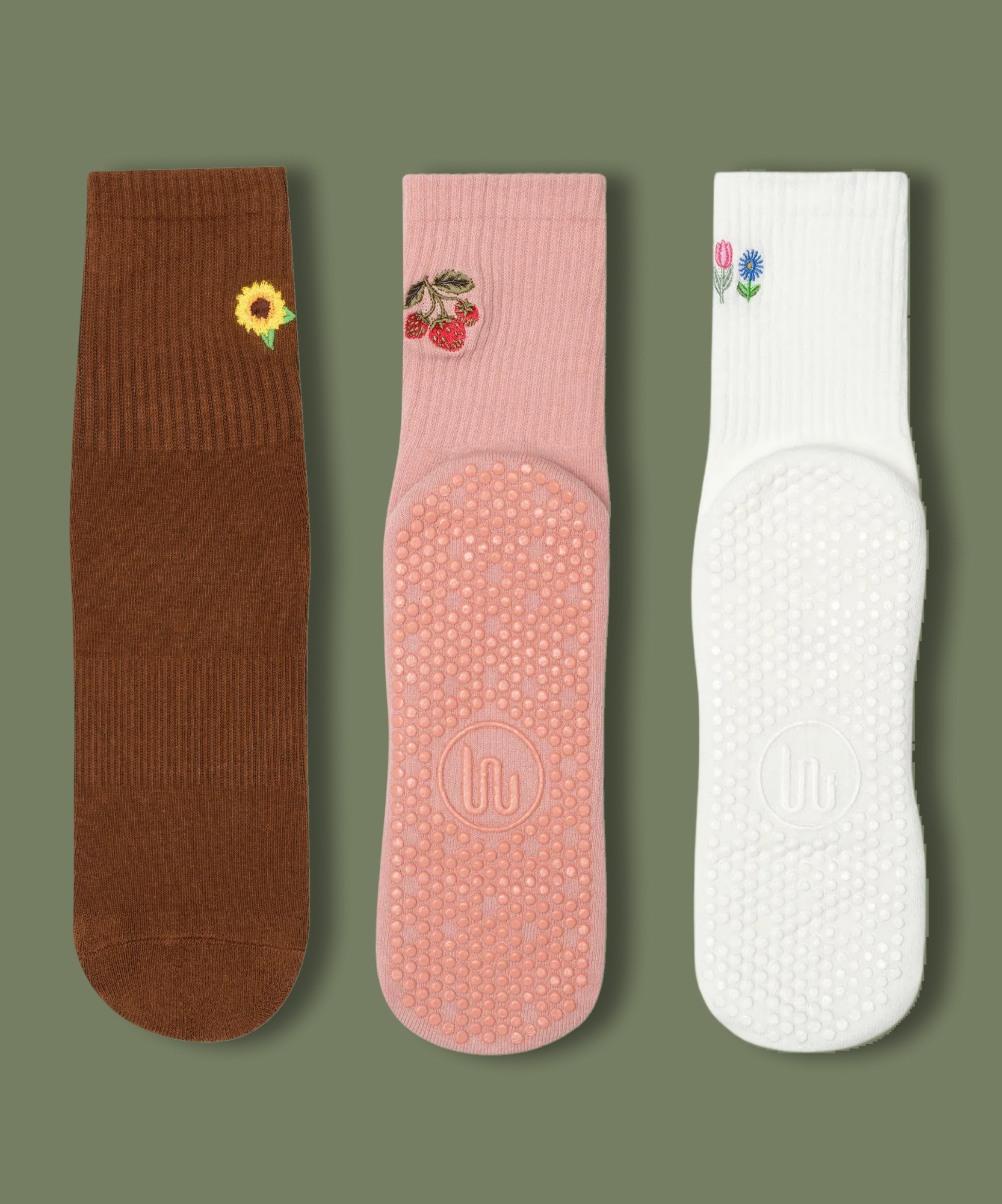 3 Pack Grip Sock Set - Bloom