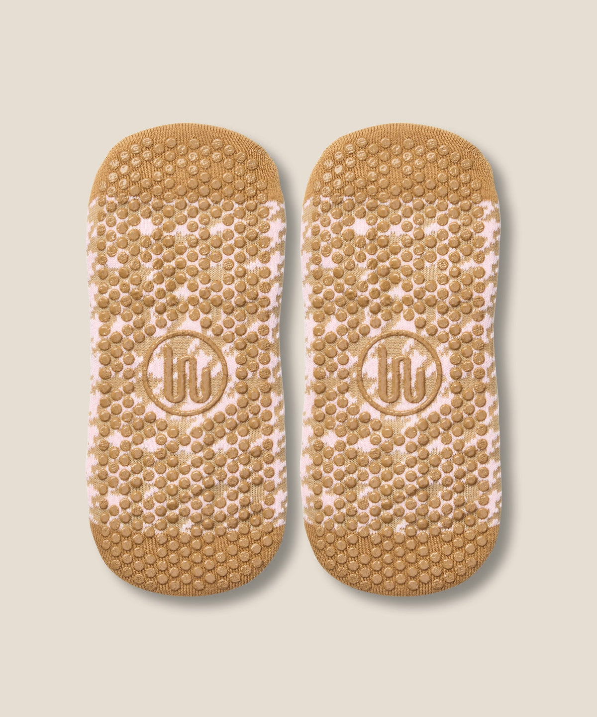 Low Rise Grip Socks - Houndstooth Blush