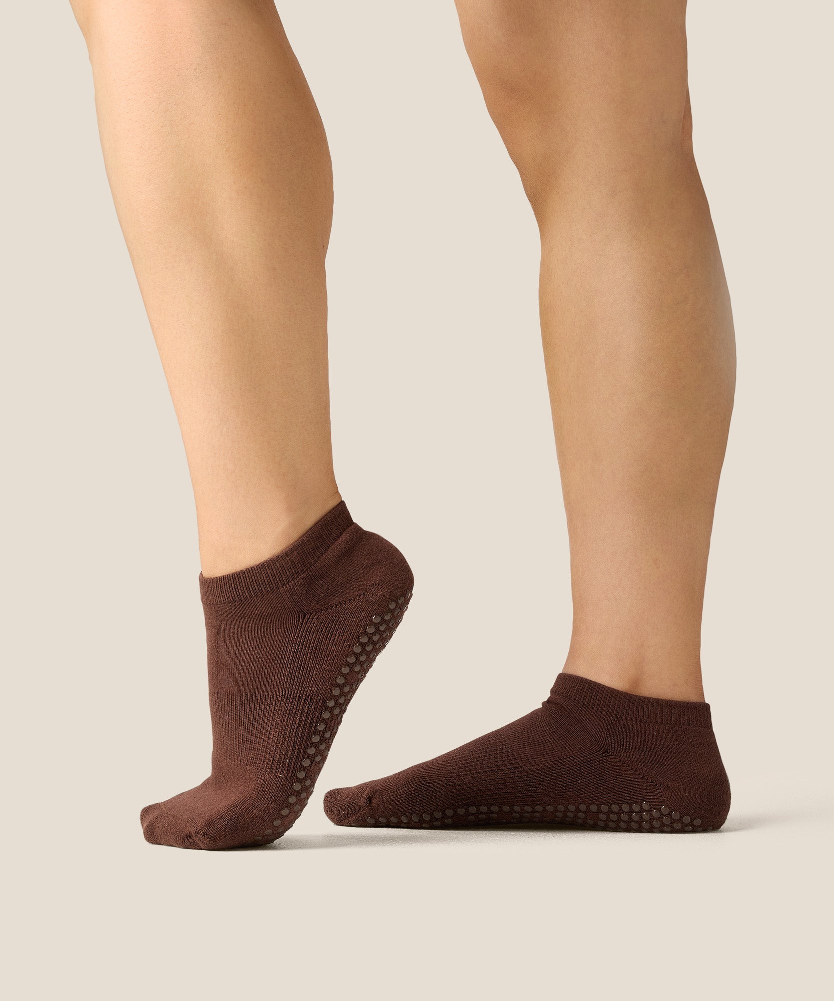Low Rise Grip Socks - Espresso