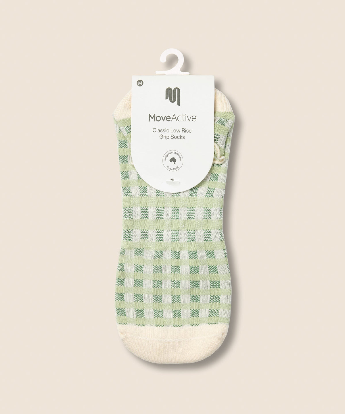 Low Rise Grip Socks - Gingham Frill Mint