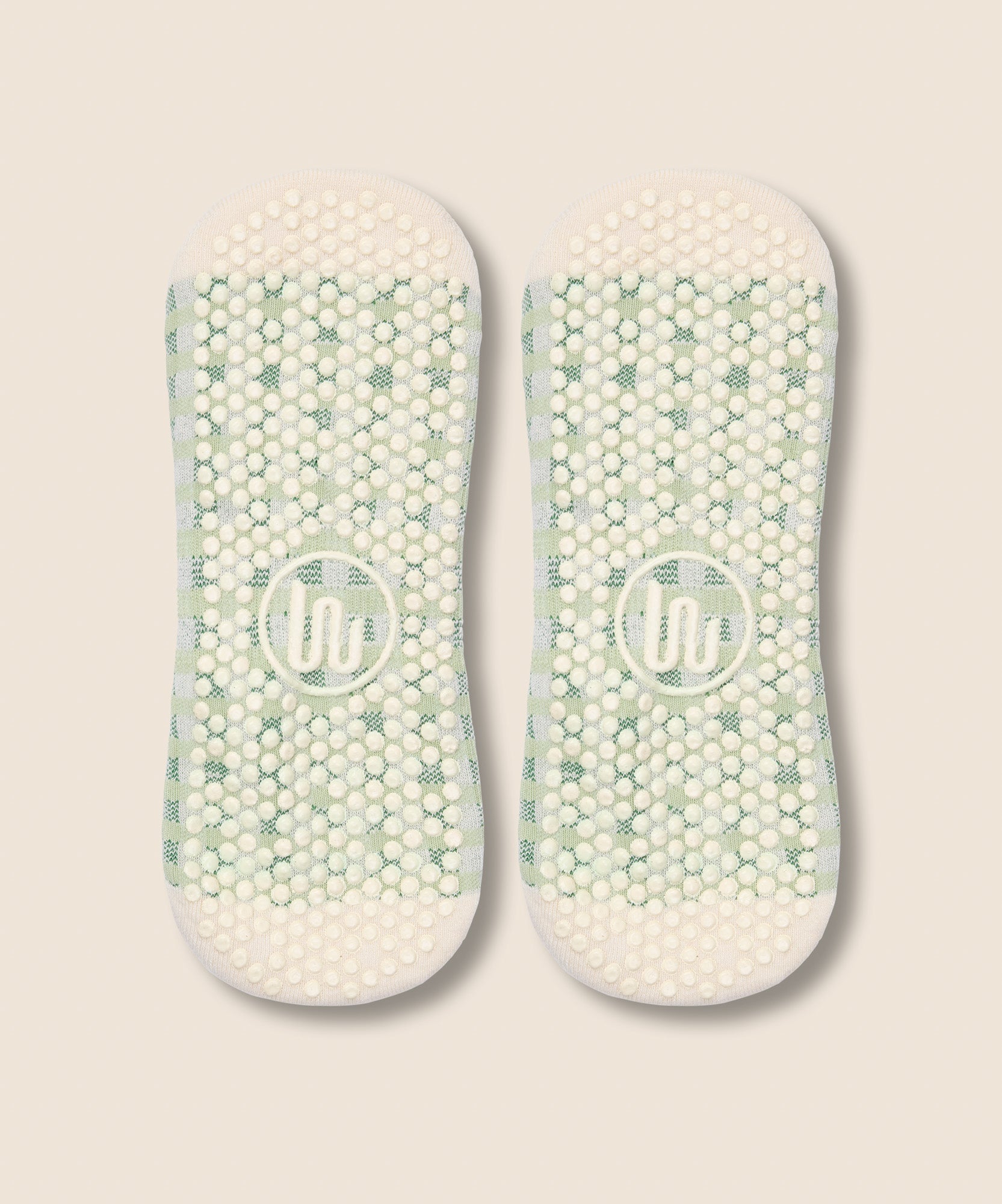 Low Rise Grip Socks - Gingham Frill Mint