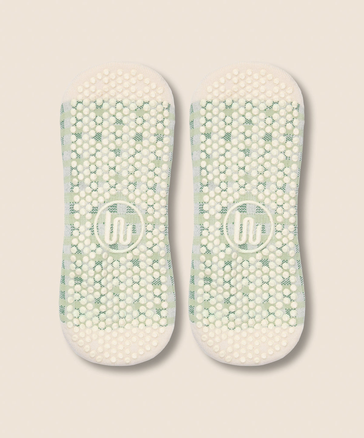 Low Rise Grip Socks - Gingham Frill Mint