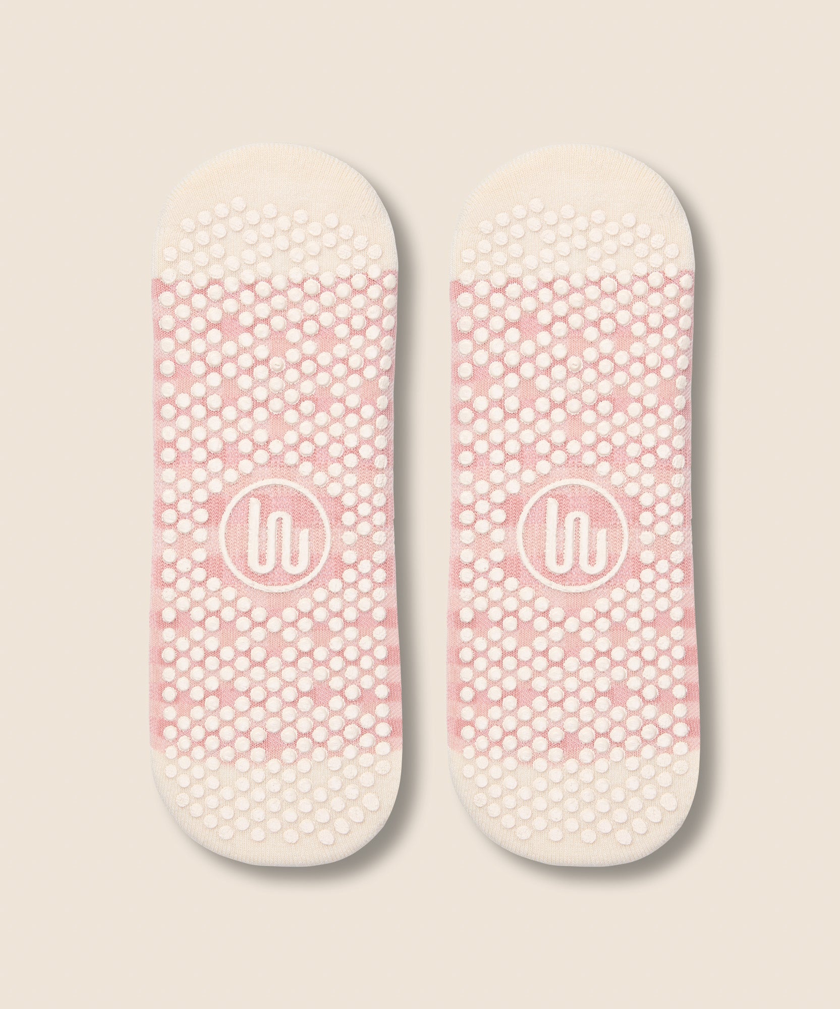 Low Rise Grip Socks - Gingham Frill Rose