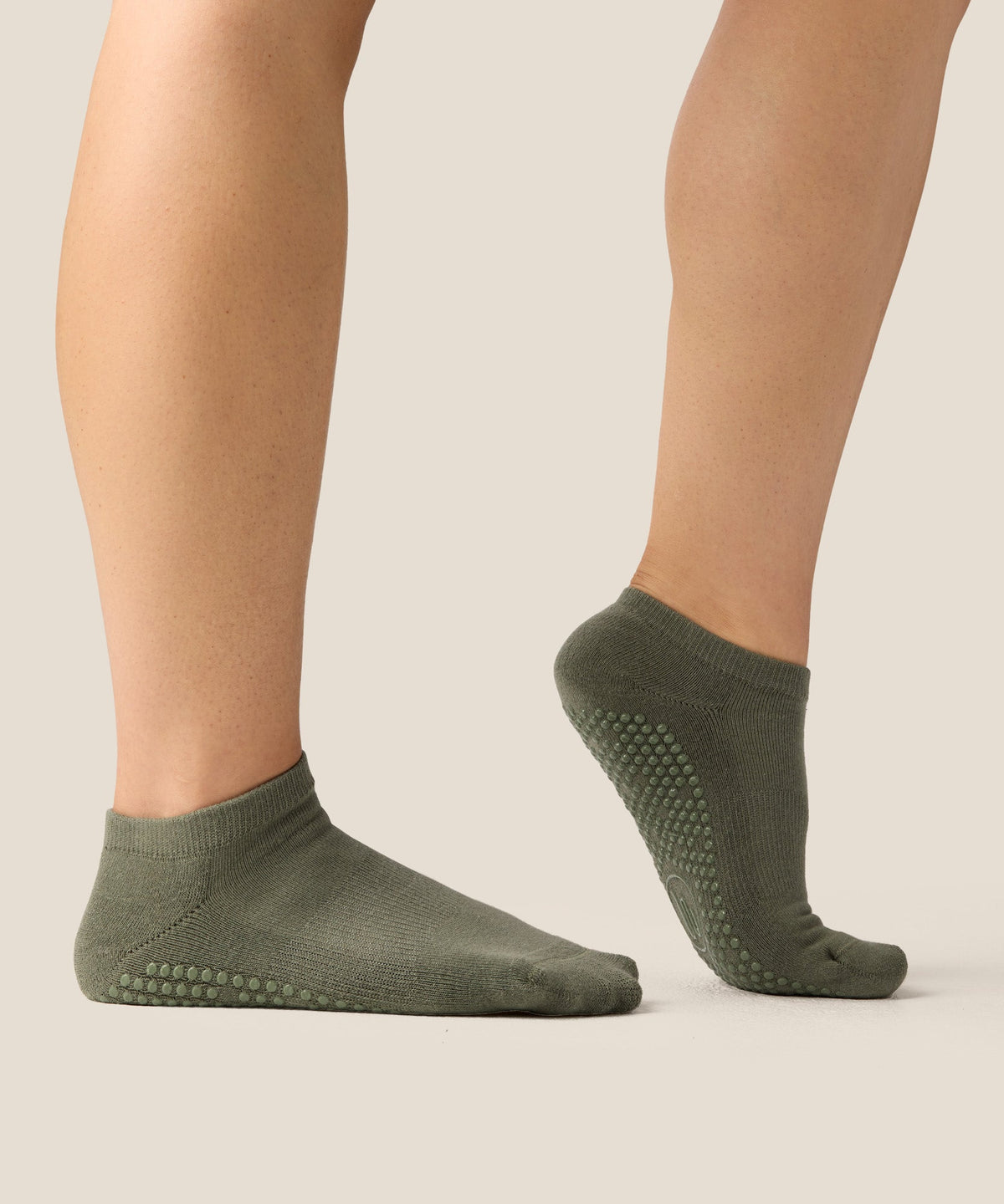 Low Rise Grip Socks - Khaki