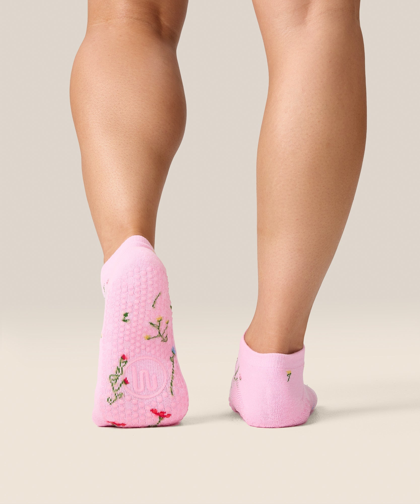 Low Rise Grip Socks - Wildflower Pink