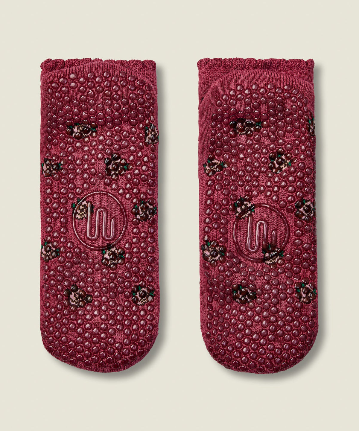 Low Rise Grip Socks - Wild Rose Berry