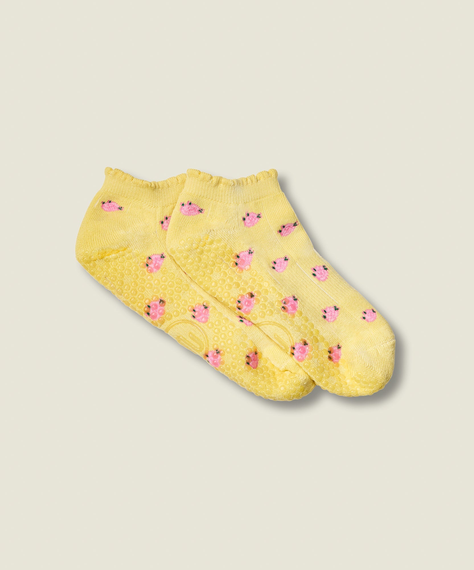 Classic Low Rise Grip Socks - Wild Rose Maize