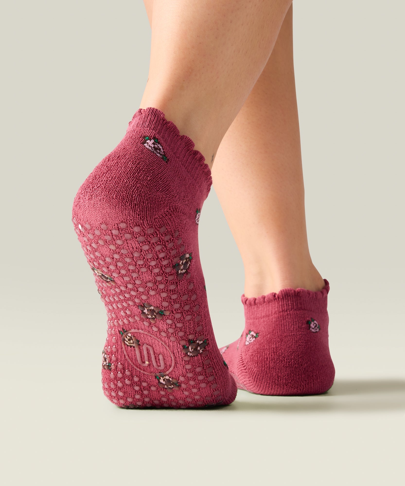 Low Rise Grip Socks - Wild Rose Berry