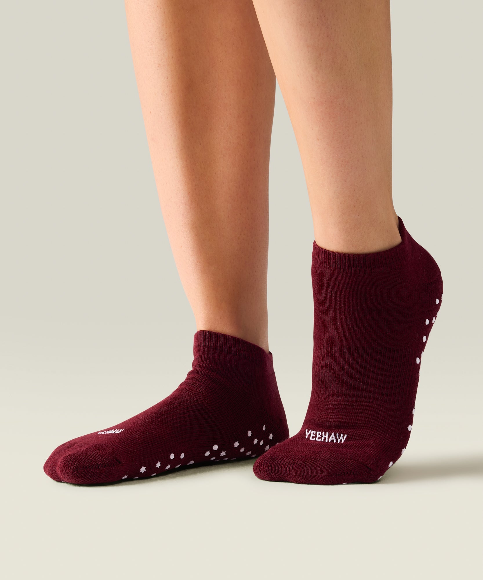 Classic Low Rise Grip Socks - Yeehaw Mulberry