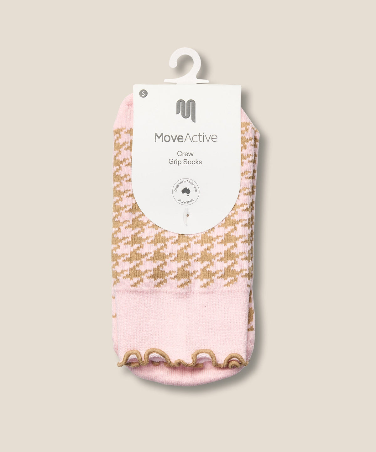 Crew Grip Socks - Houndstooth Blush