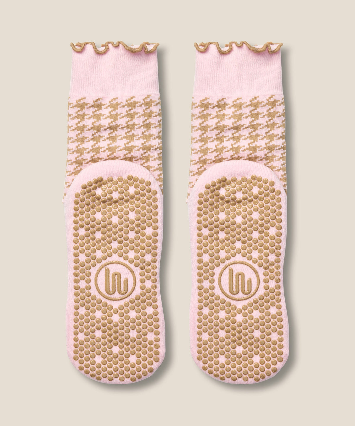 Crew Grip Socks - Houndstooth Blush