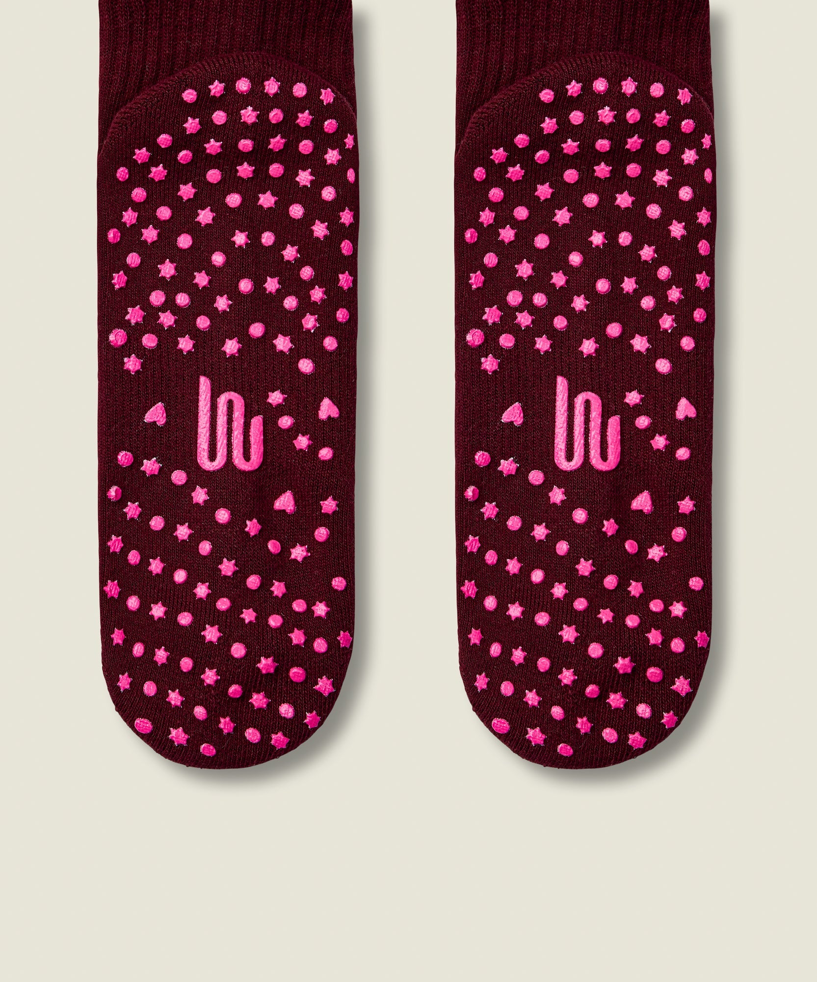 Crew Non Slip Grip Socks - Boot Scootin' Mulberry