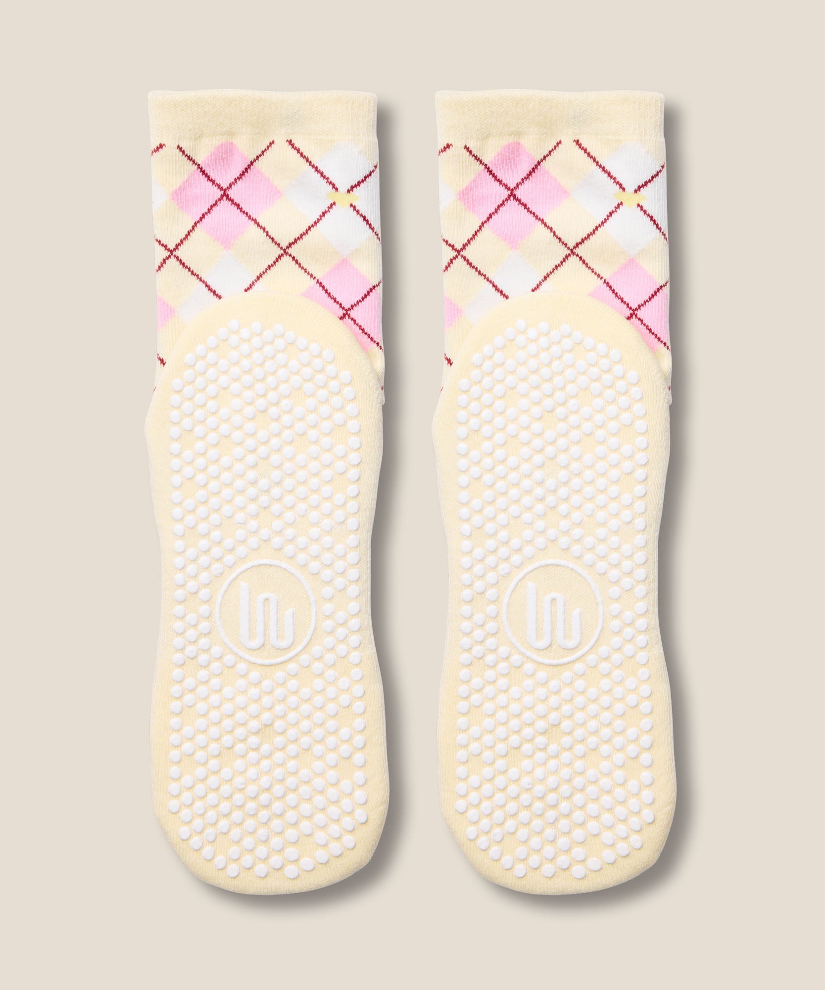 Crew Grip Socks - Argyle Butter