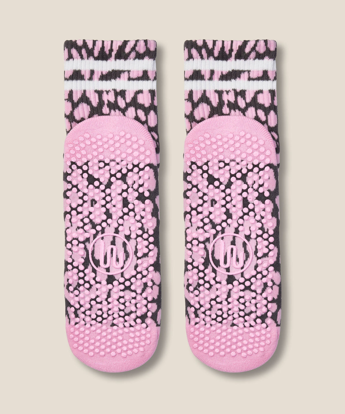 Crew Grip Socks - Cheetah Stripe Pink
