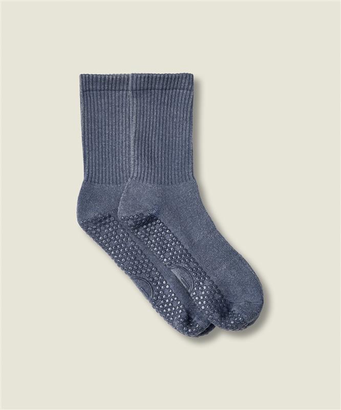Crew Non Slip Grip Socks - Dusty Denim