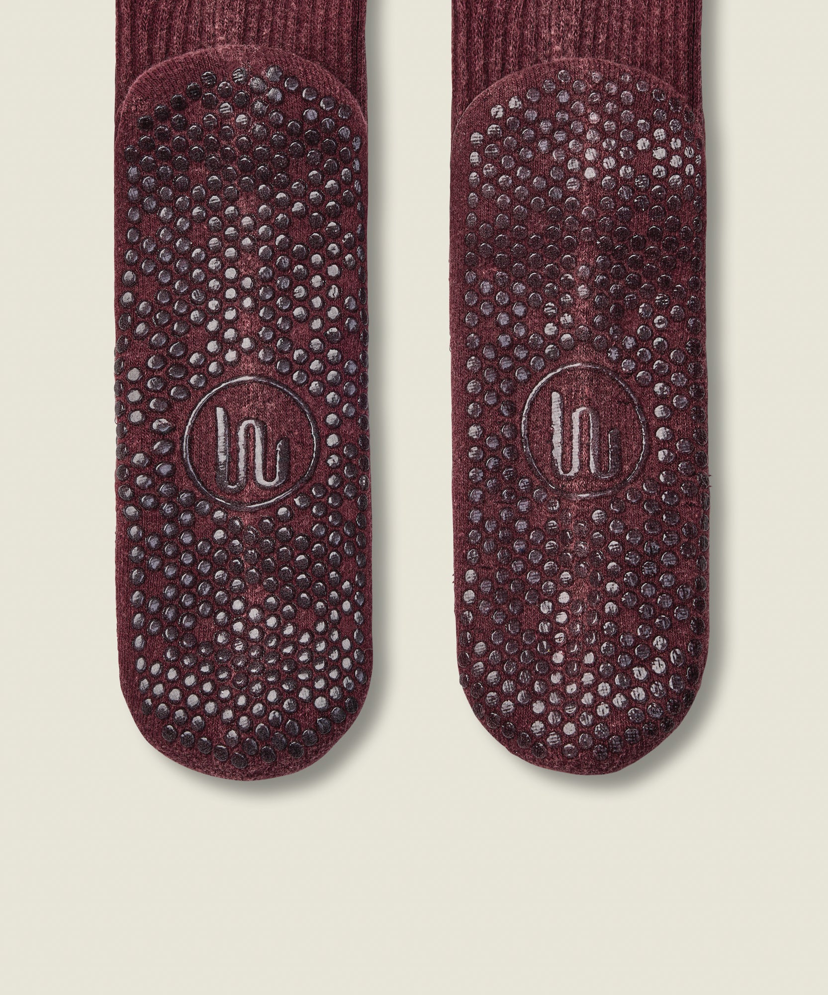Crew Non Slip Grip Socks - Dusty Mulberry