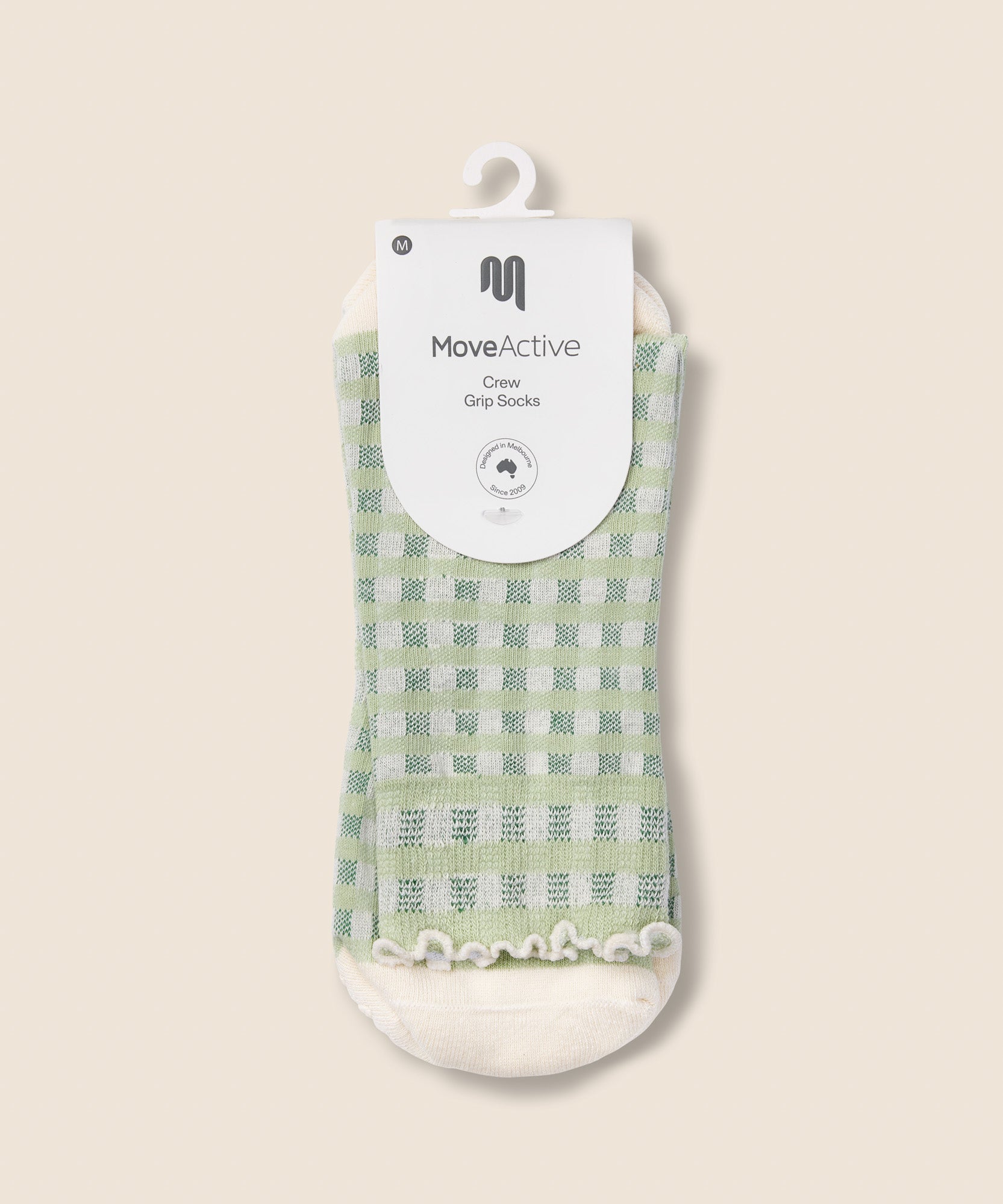 Crew Grip Socks - Gingham Frill Mint