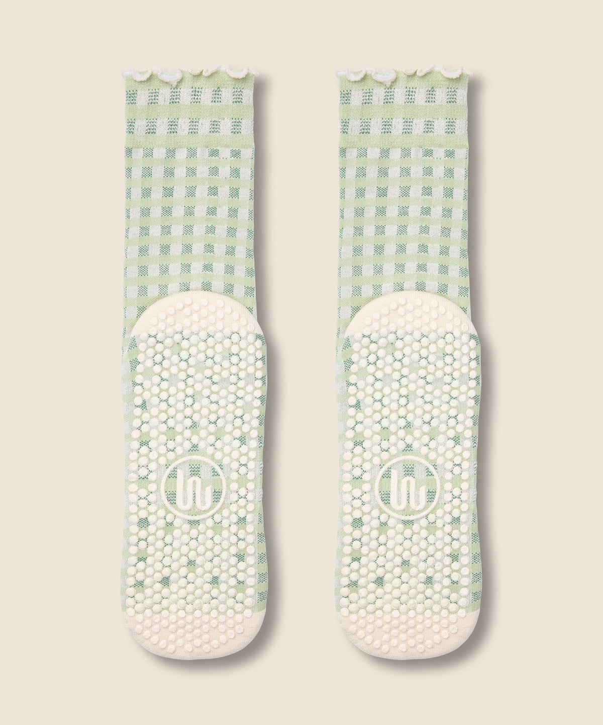 Crew Grip Socks - Gingham Frill Mint