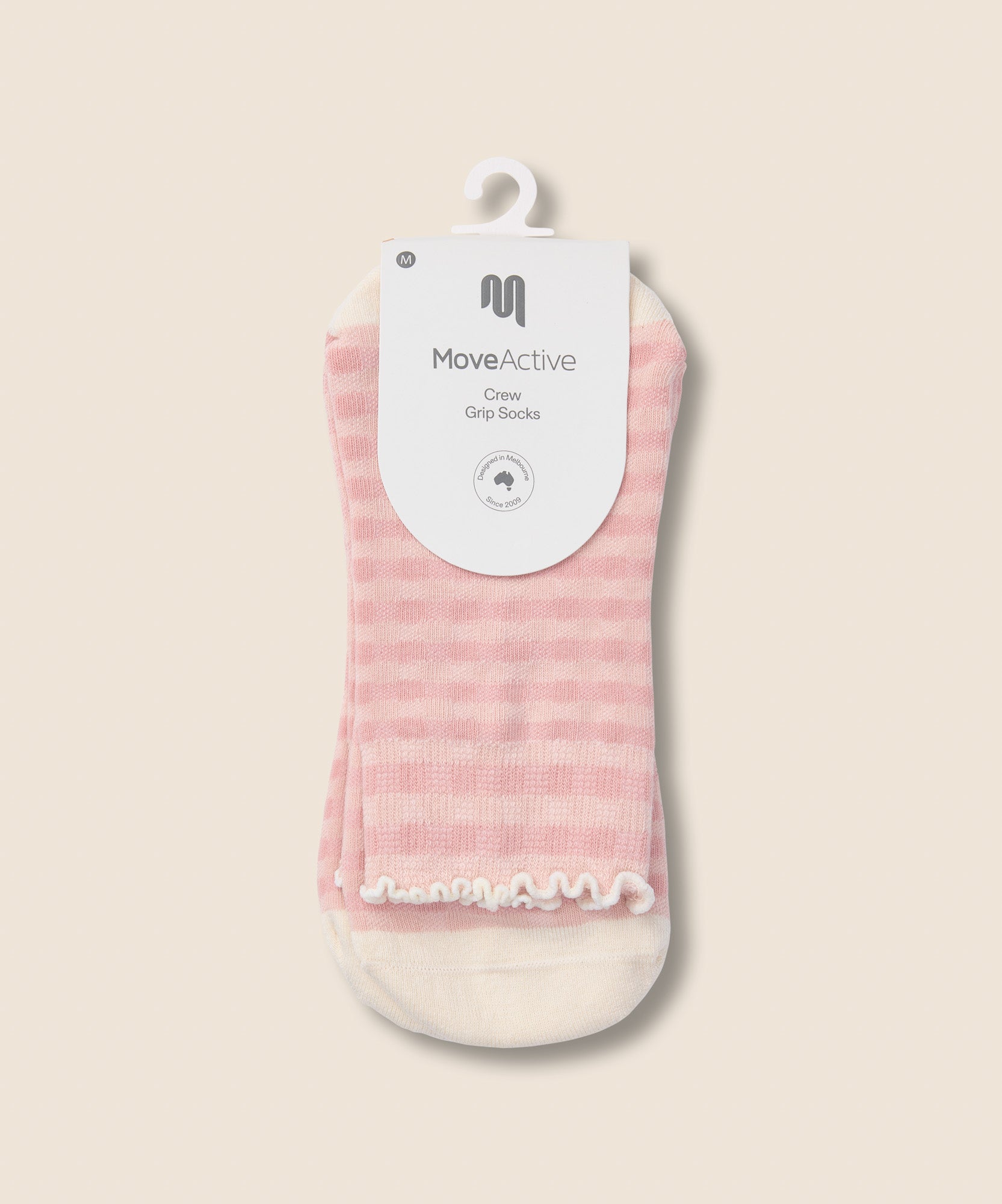 Crew Grip Socks - Gingham Frill Rose