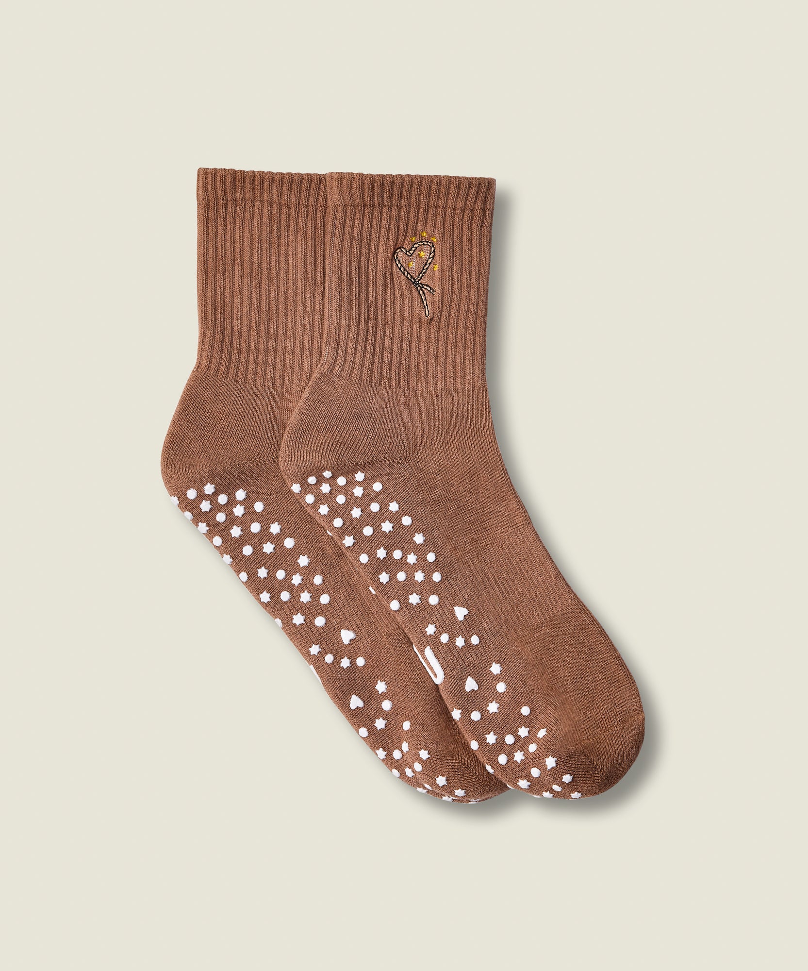 Crew Grip Socks - Lasoo Heart Tan