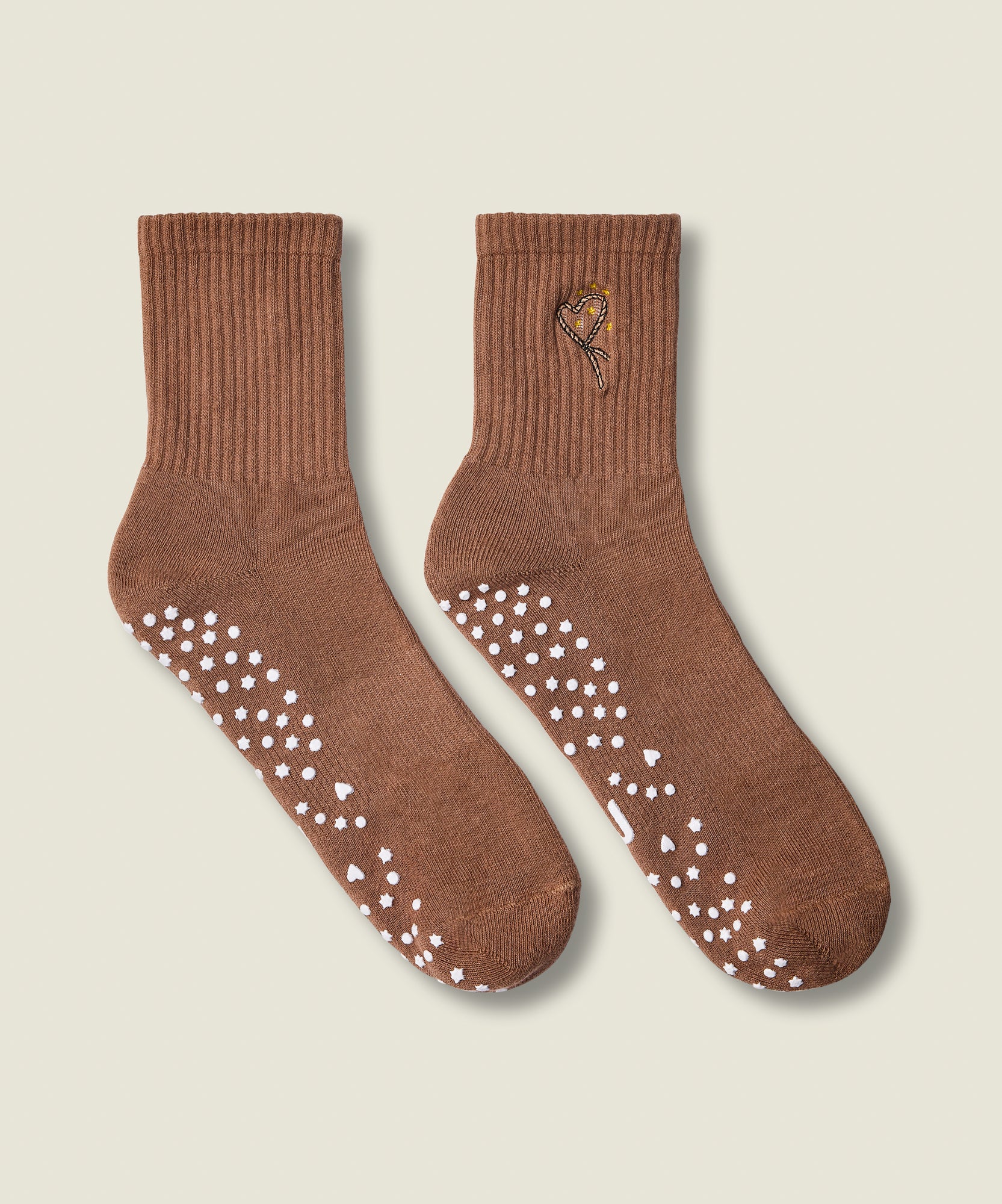Crew Grip Socks - Lasoo Heart Tan