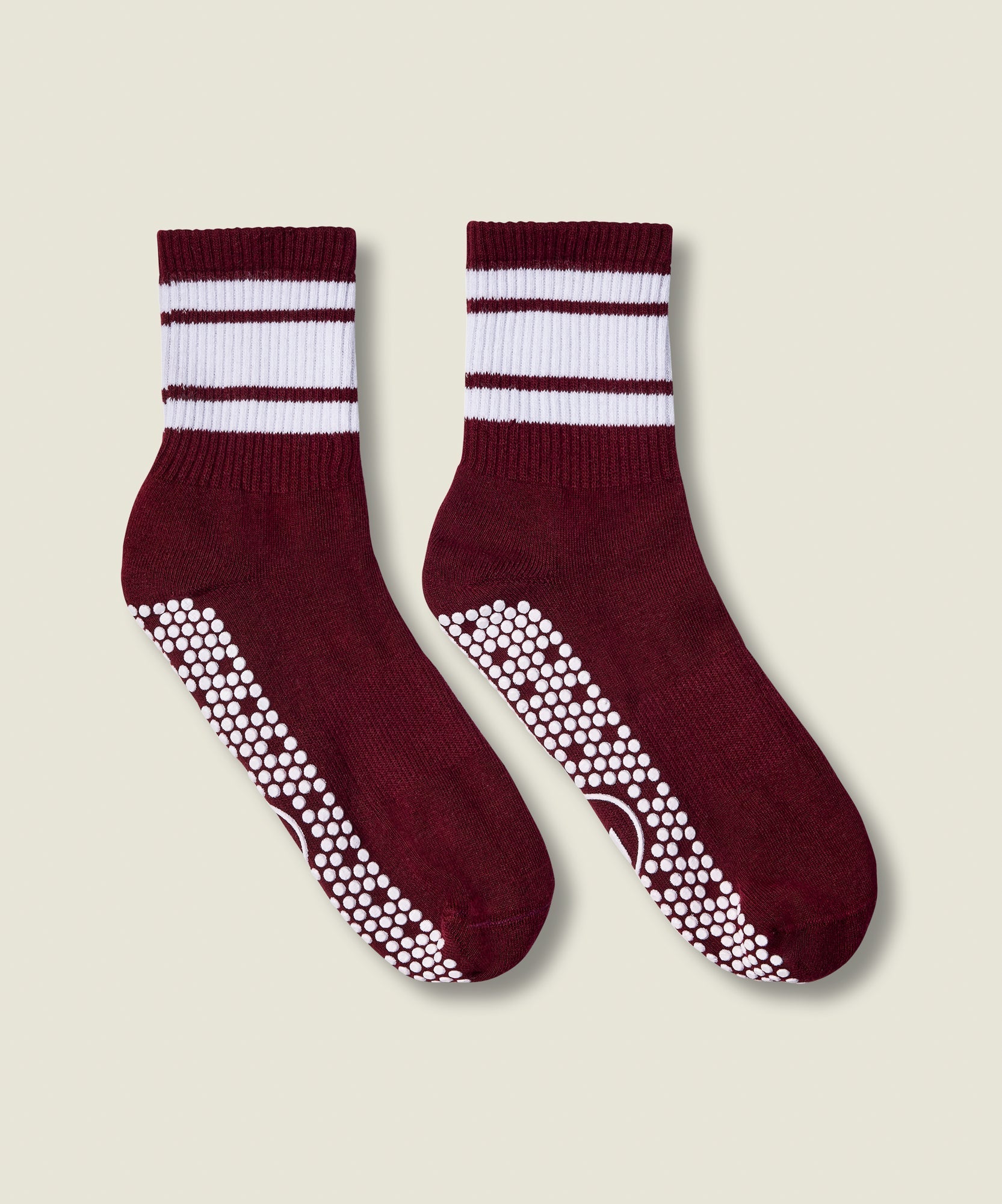 Crew Non Slip Grip Socks - Mulberry Stripe