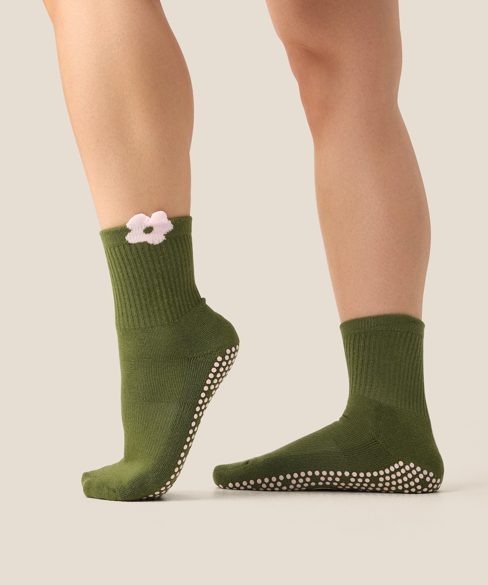 Crew Grip Socks - Flower Patch Pine