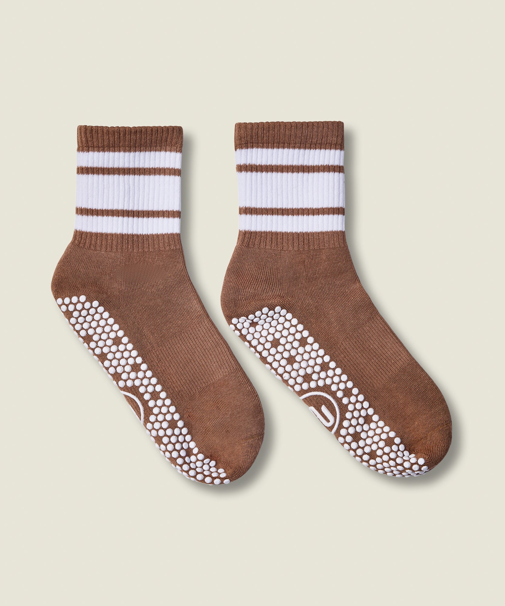 Crew Grip Socks - Tan Stripe