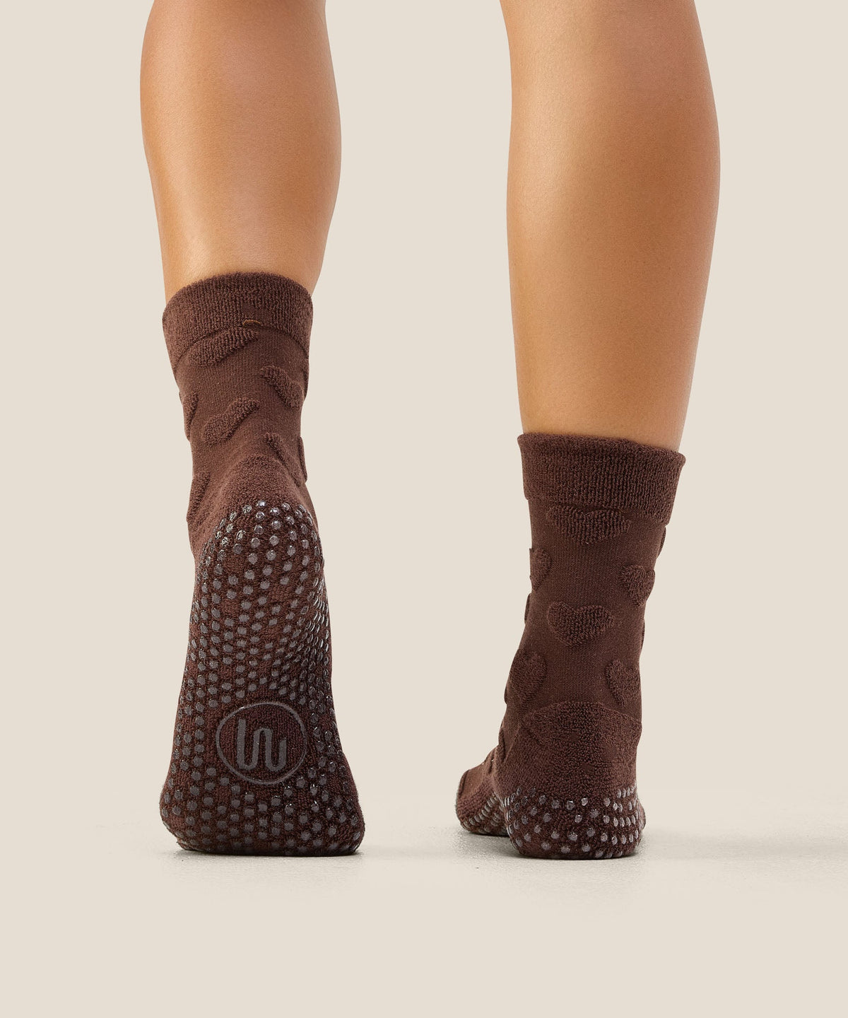 Crew Grip Socks - Terry Heart Espresso