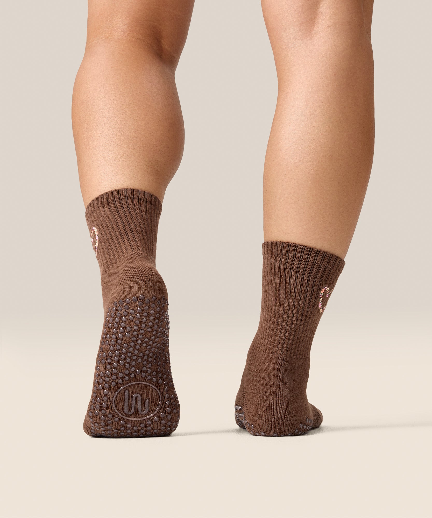 Crew Grip Socks - Heart Vine Brown