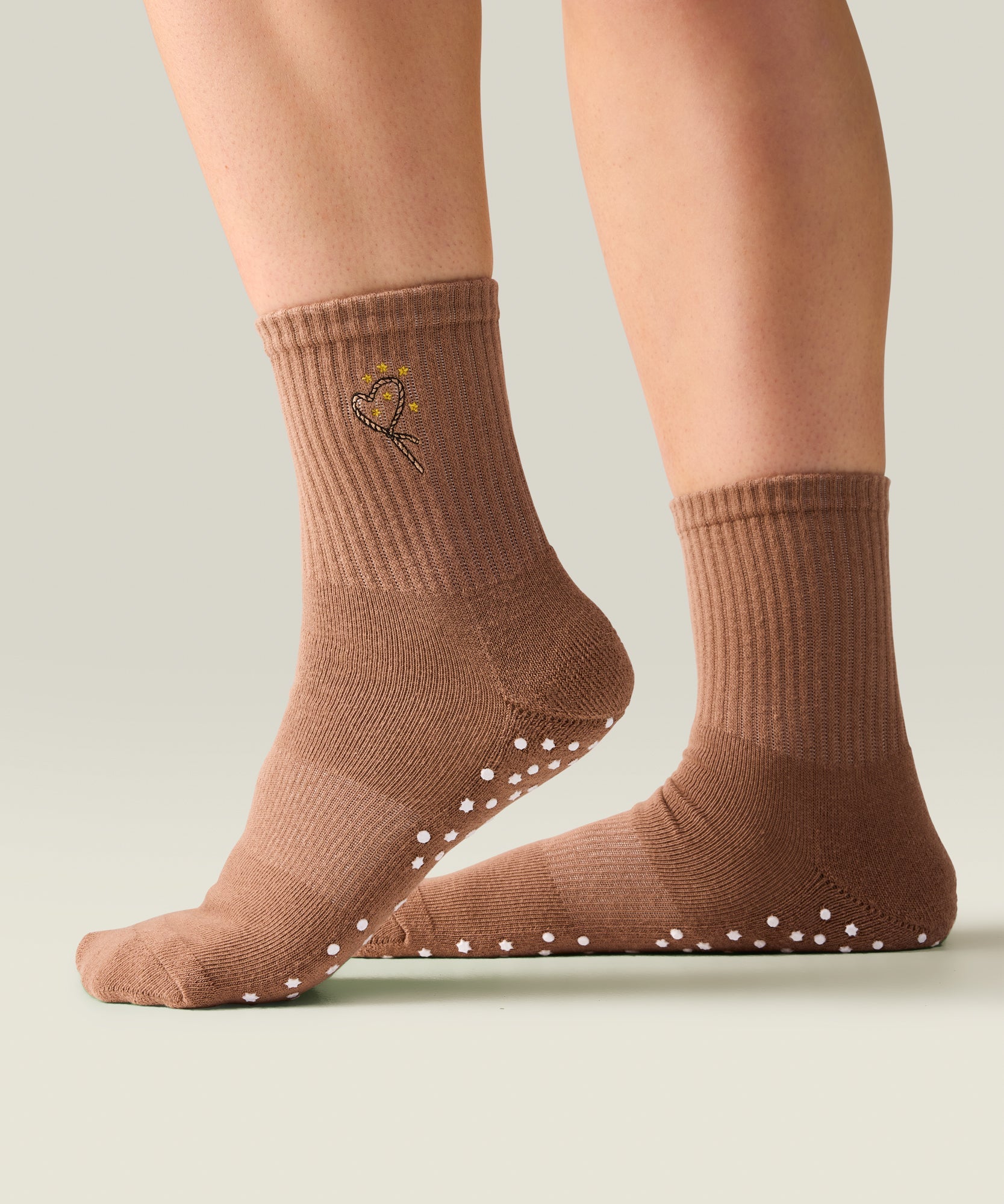 Crew Grip Socks - Lasoo Heart Tan