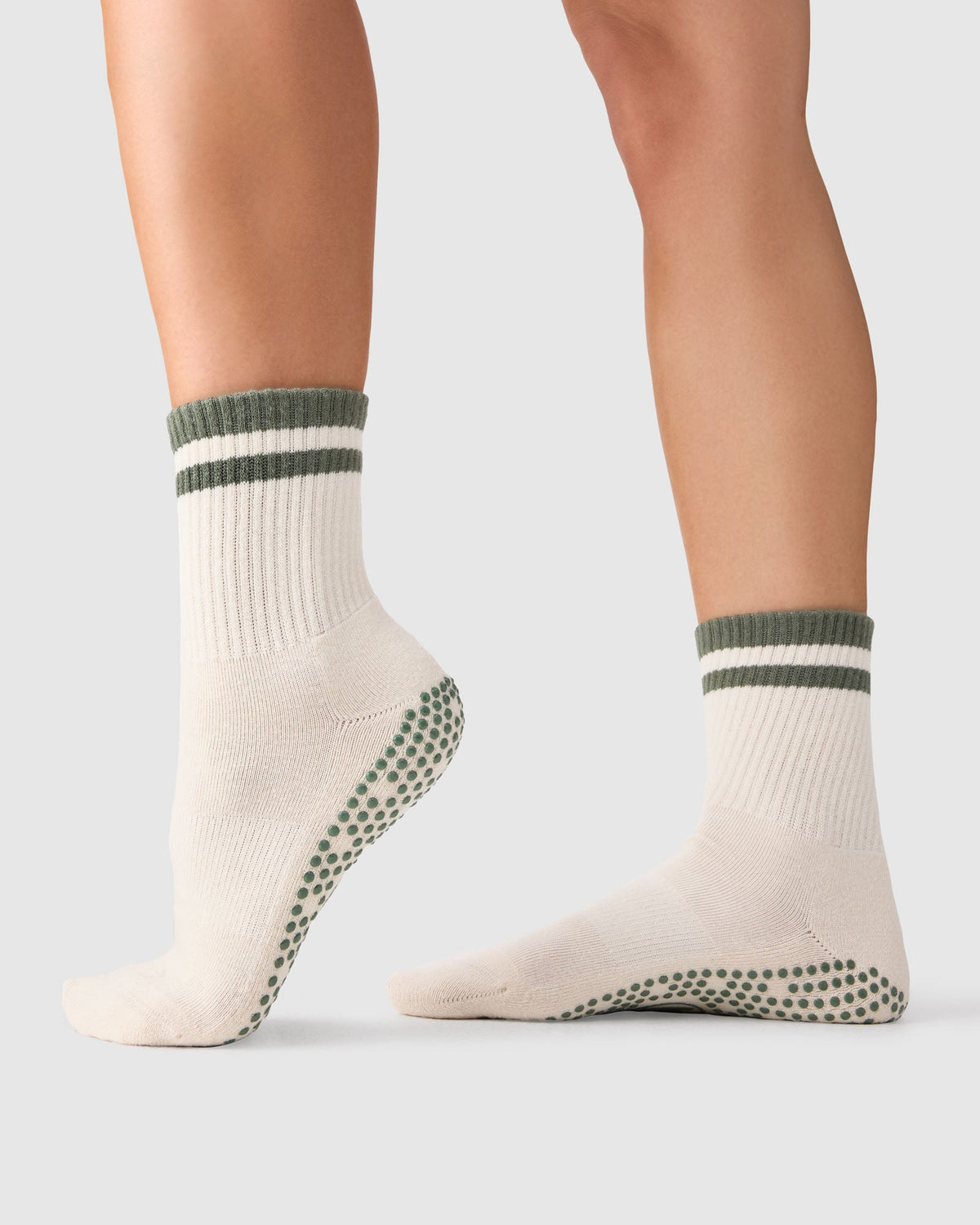 Crew Grip Socks - Retro Stripe Oat & Khaki