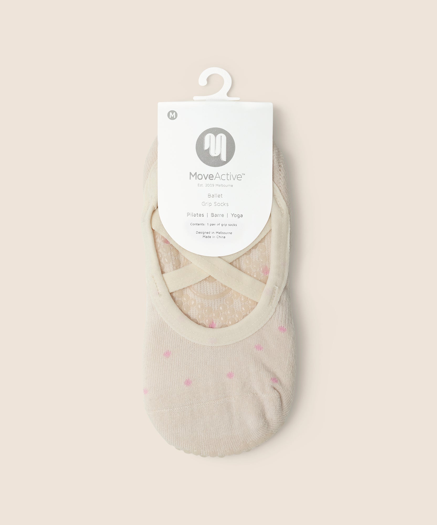 Ballet Non Slip Grip Socks - Fondant Spots