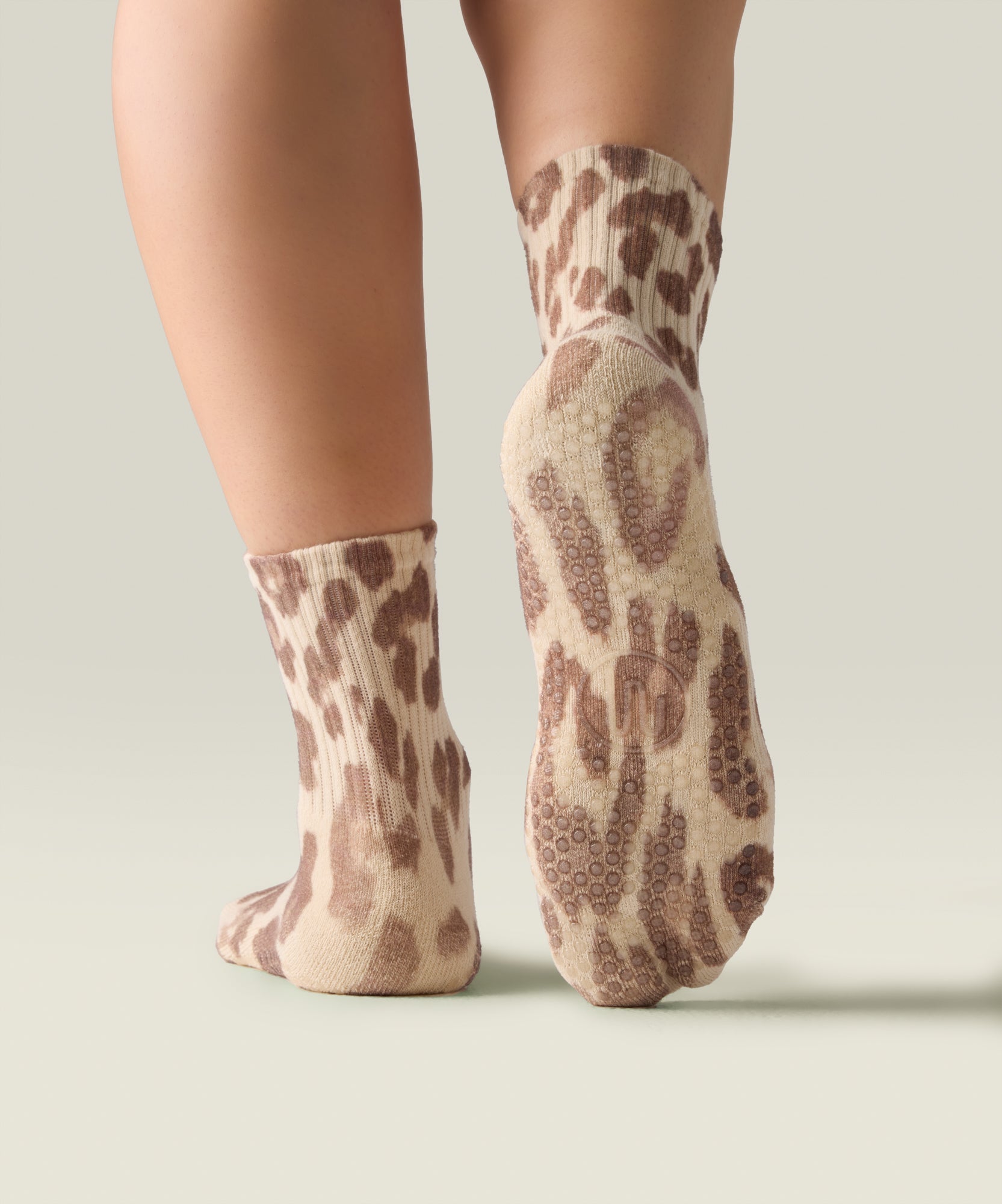 Crew Non Slip Grip Socks - Leopard