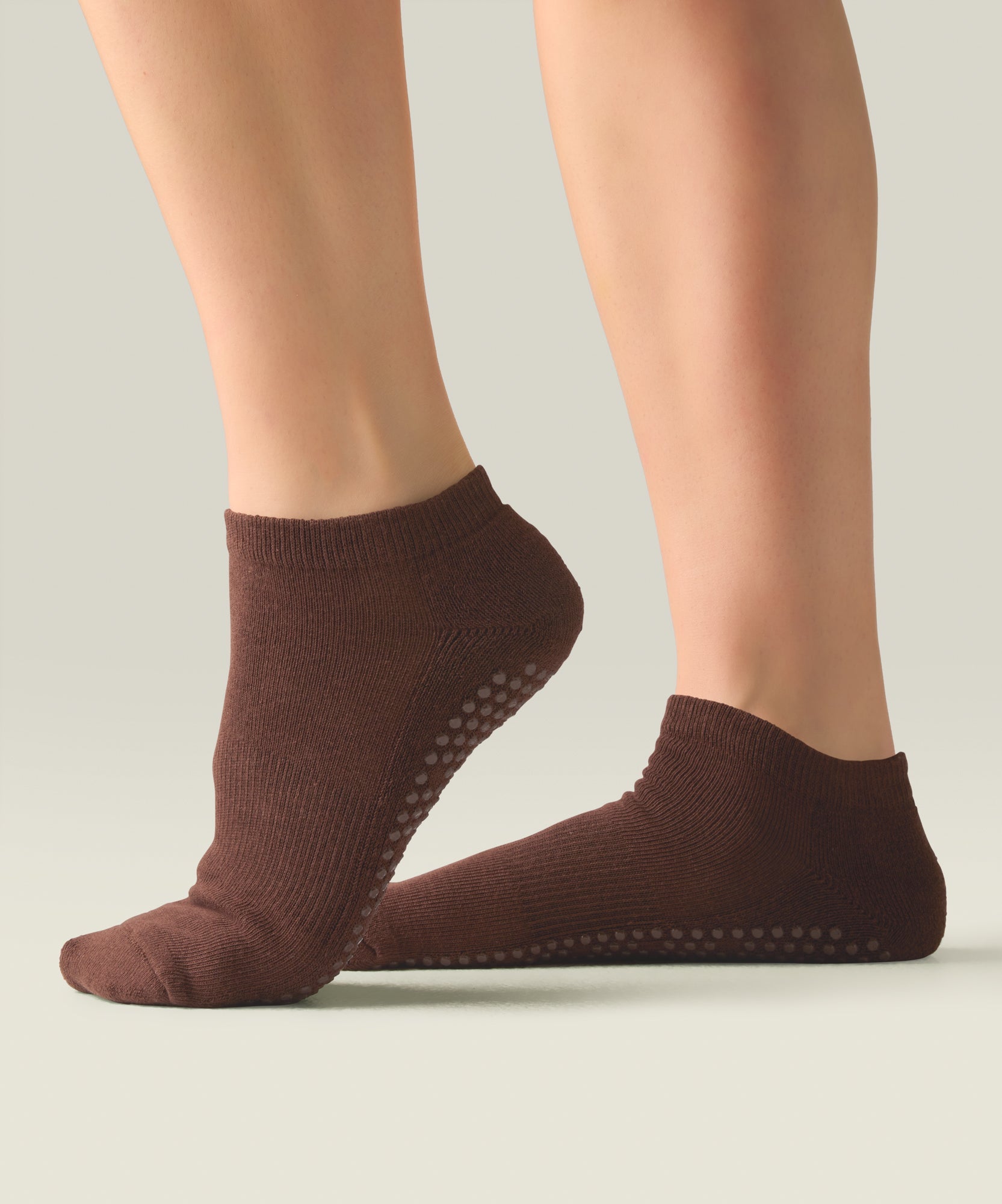 Low Rise Grip Socks - Espresso
