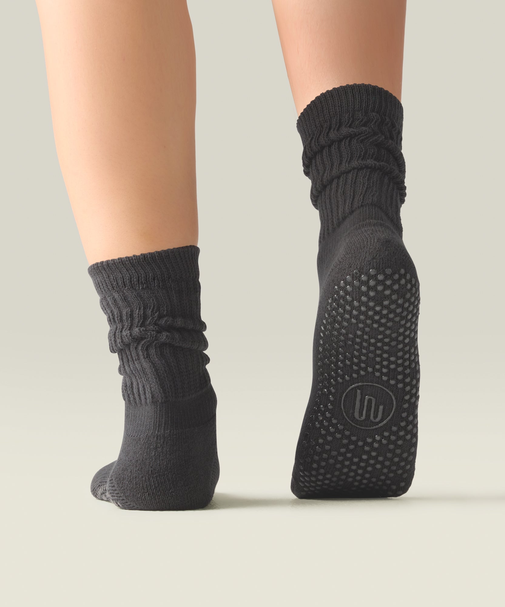 Scrunch Grip Socks - Charcoal