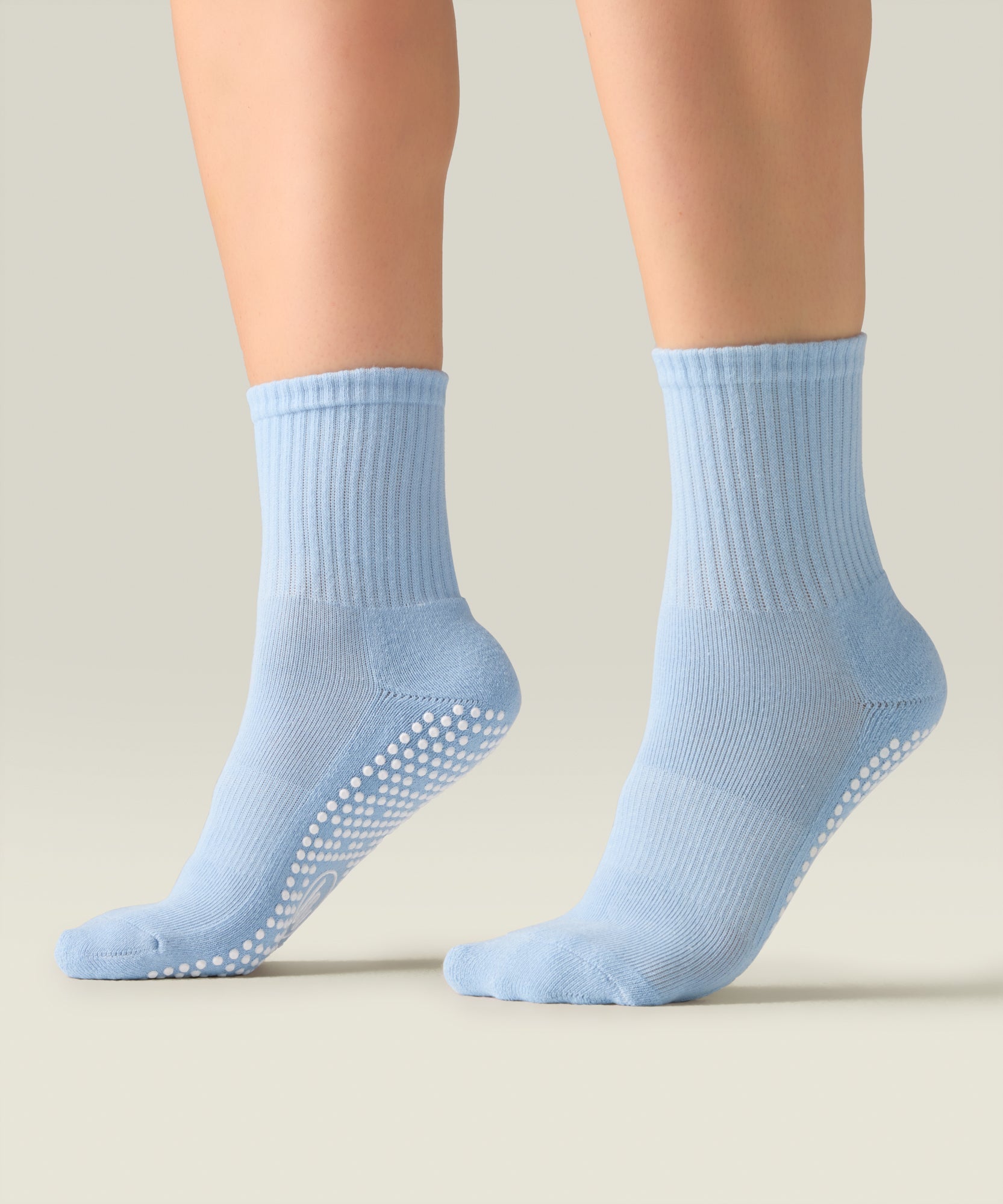 Crew Non Slip Grip Socks - Powder Blue