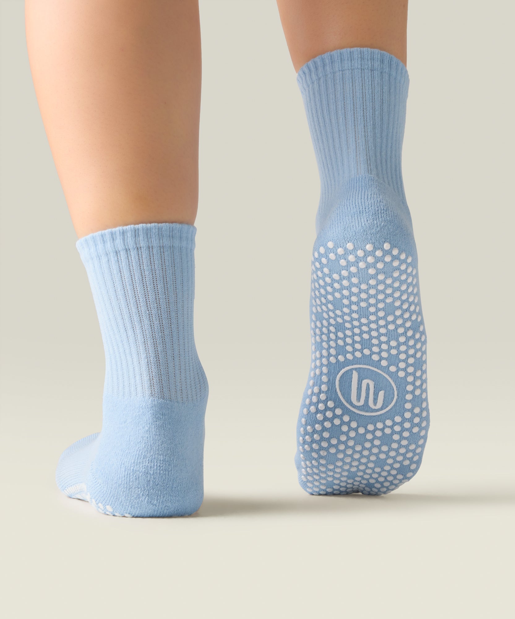 Crew Non Slip Grip Socks - Powder Blue
