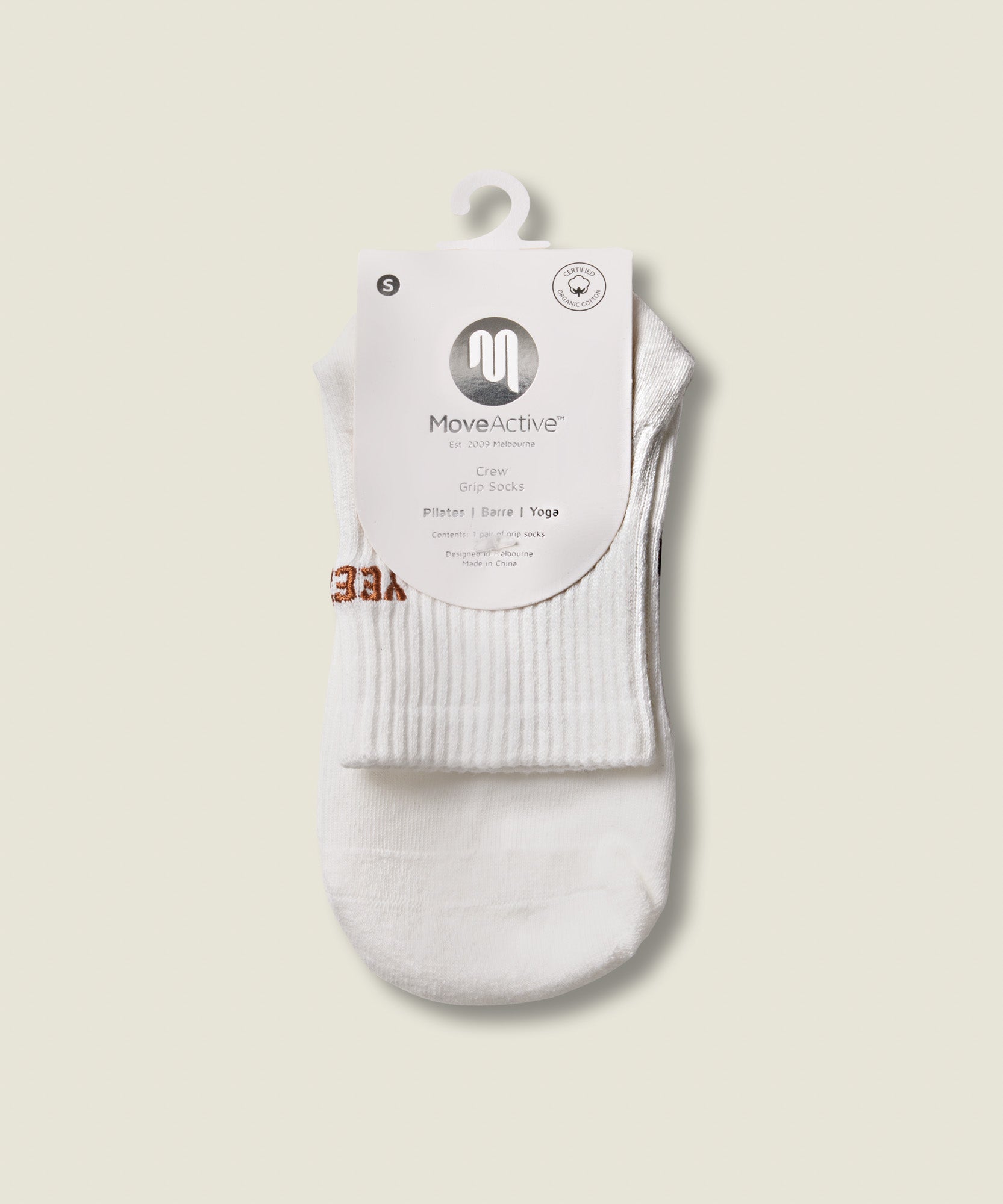 Crew Non Slip Grip Socks - Yeehaw Ivory