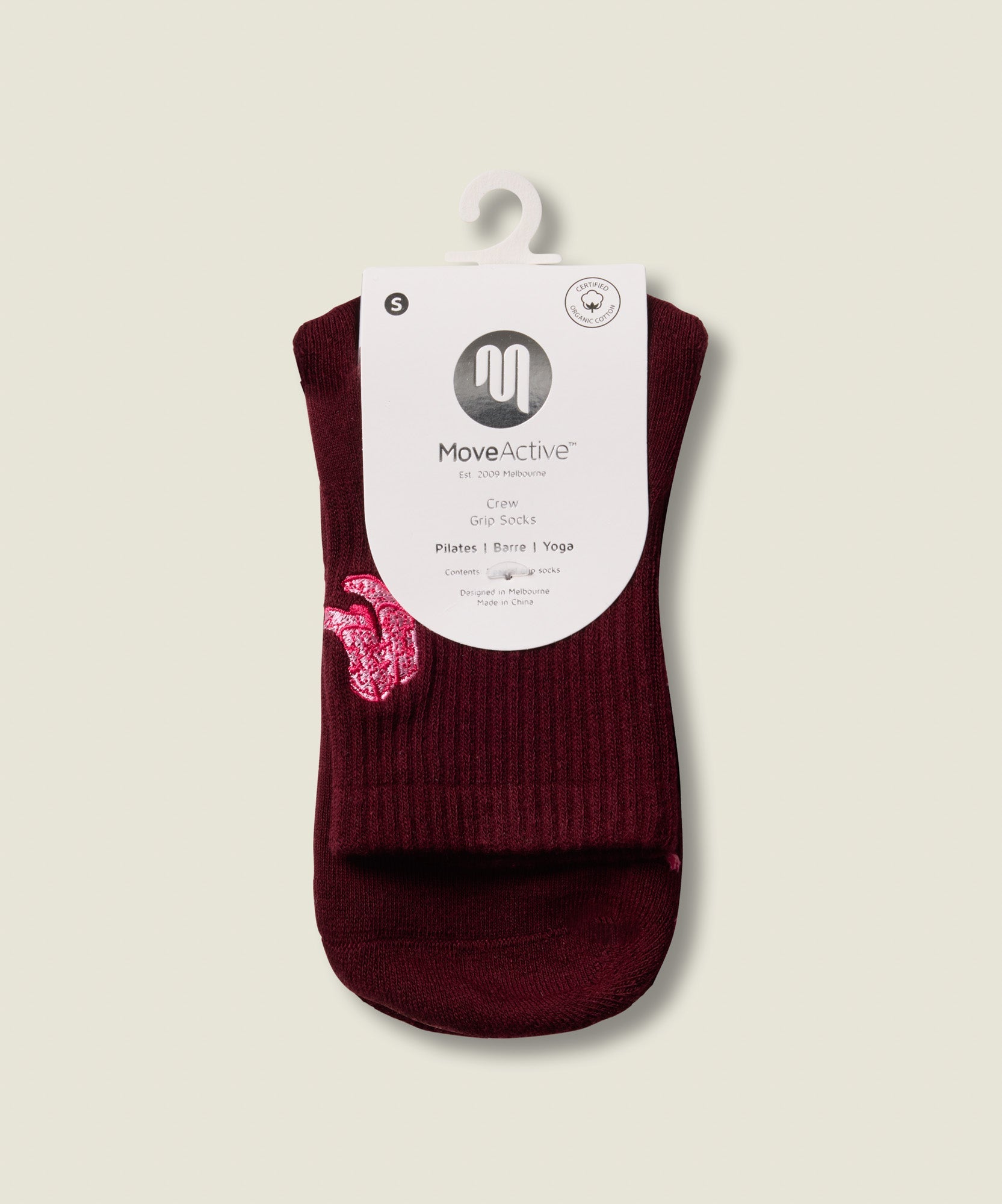 Crew Non Slip Grip Socks - Boot Scootin' Mulberry