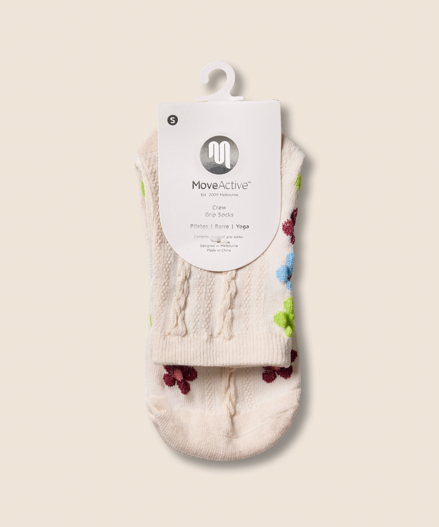 Crew Non Slip Grip Socks - Fiesta Blanca