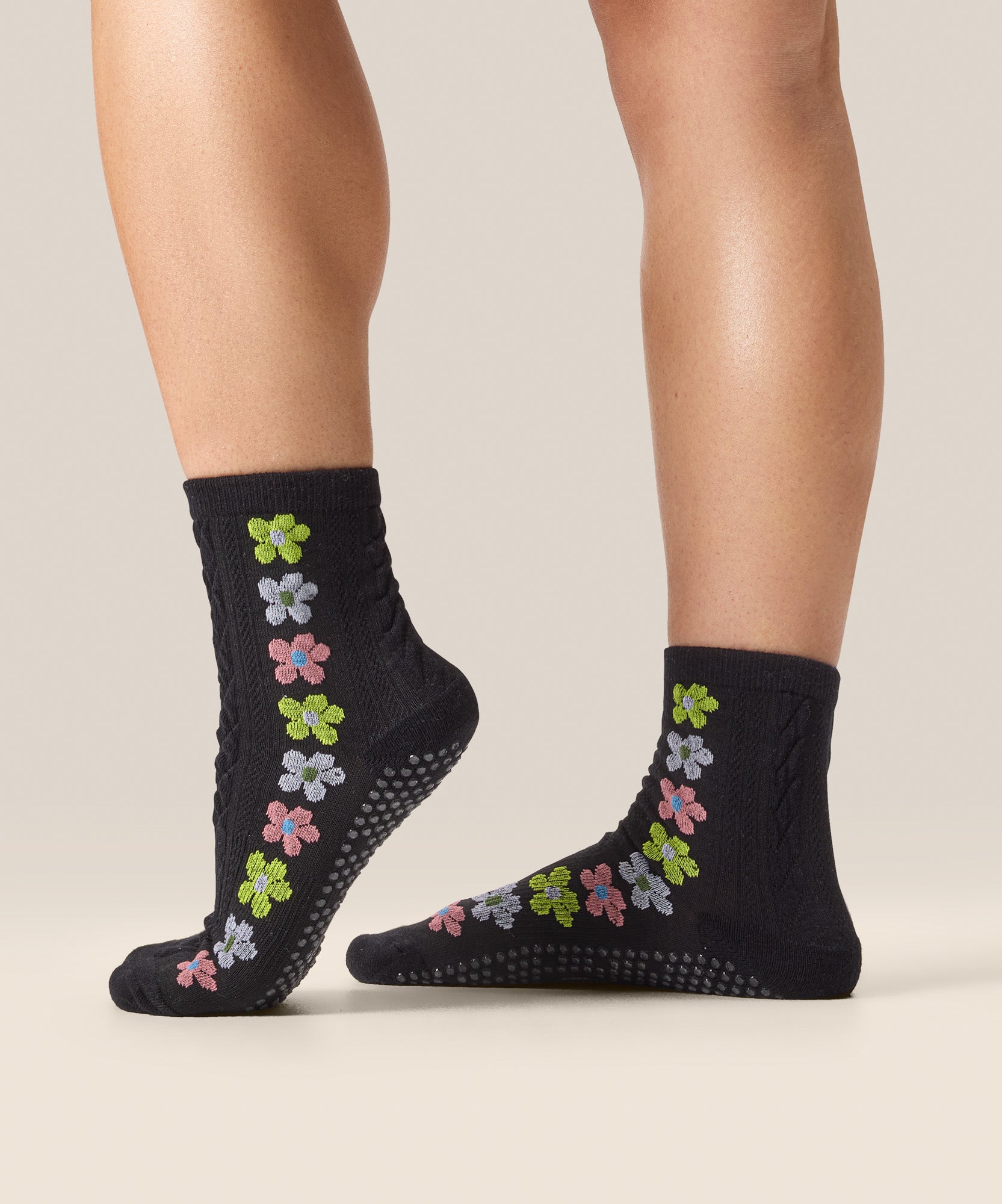 Crew Non Slip Grip Socks - Fiesta Midnight