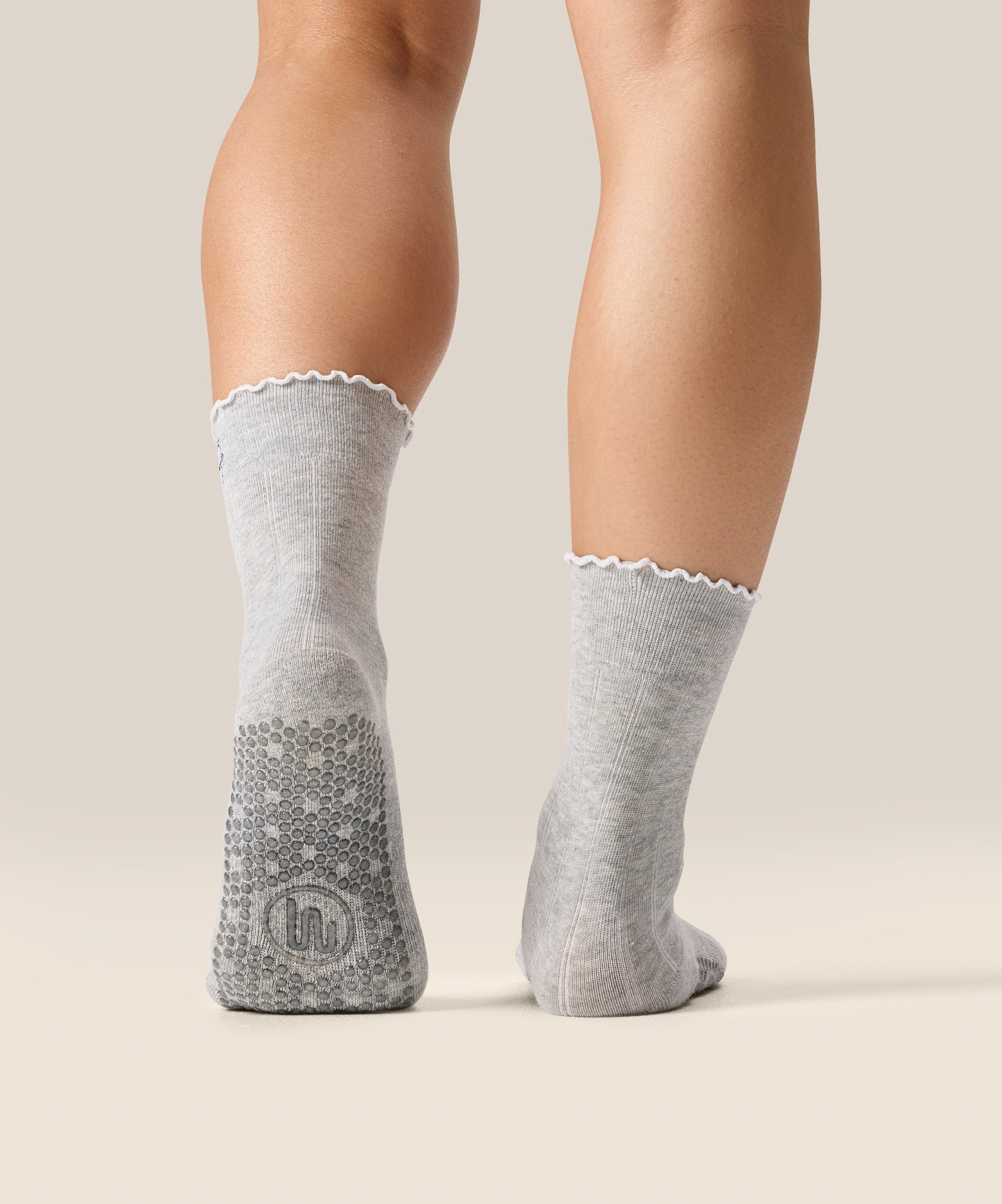 Crew Non Slip Grip Socks - Boo Kitty Frill