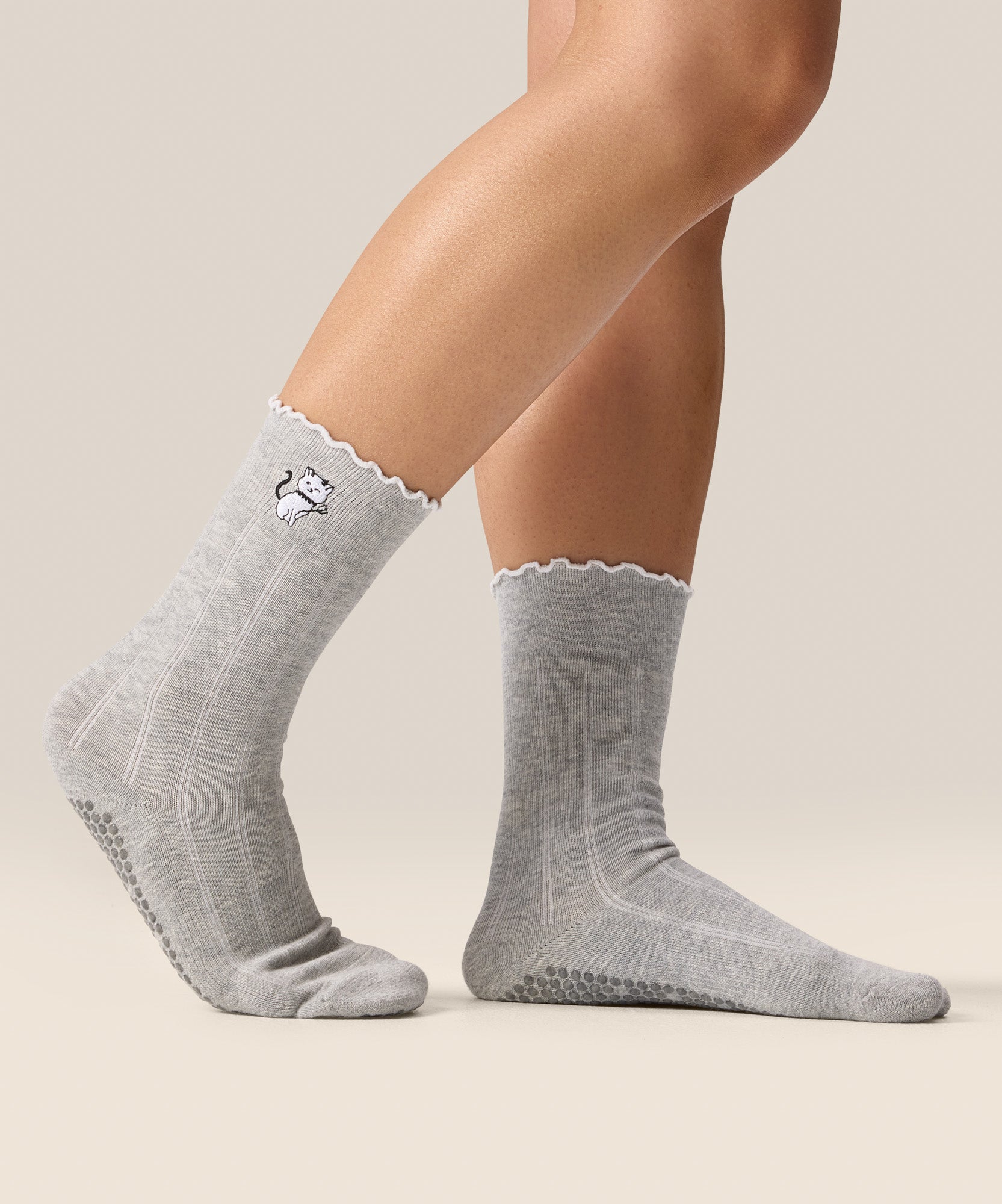 Crew Grip Socks - Boo Kitty Frill