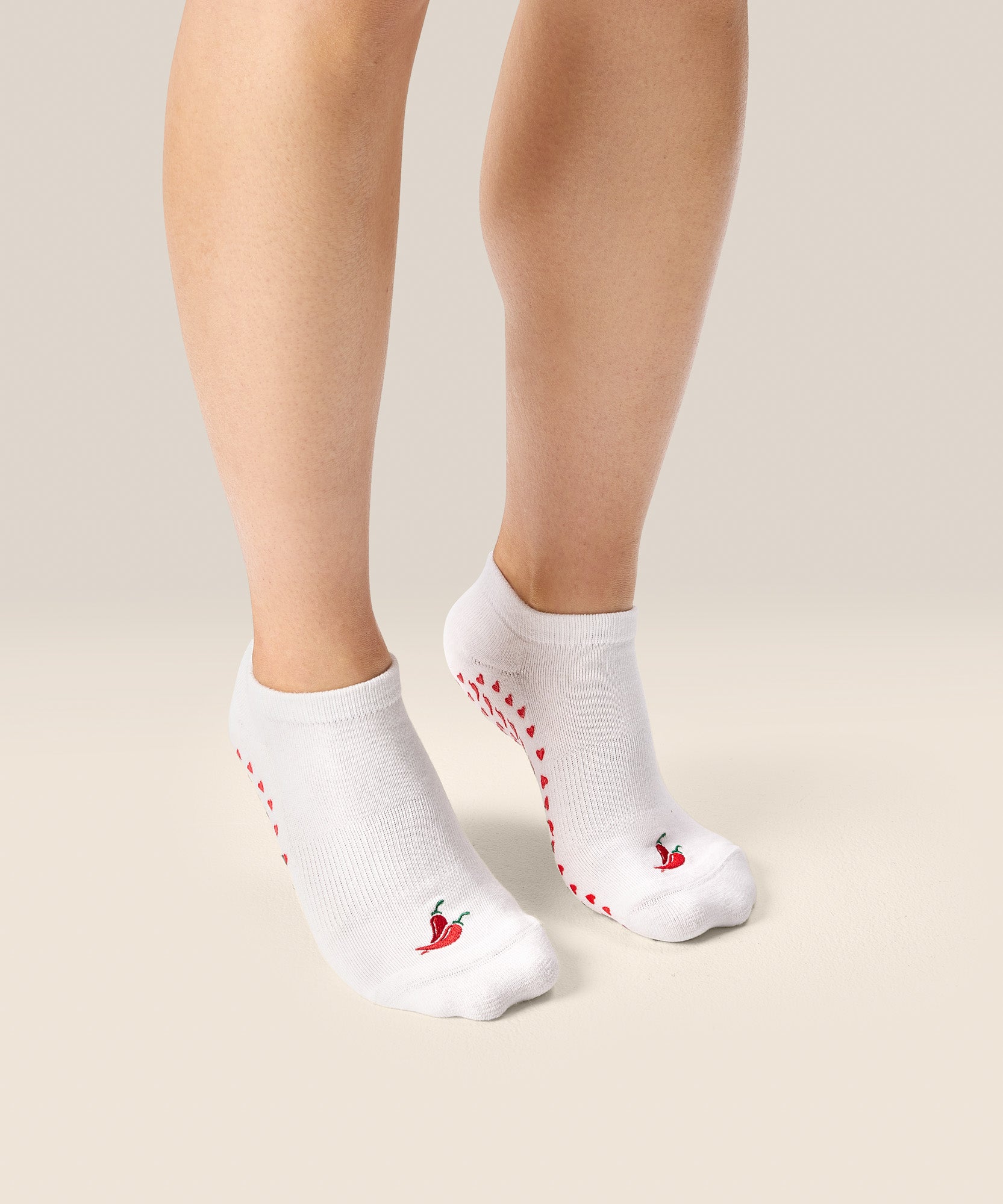 Low Rise Grip Socks - Spicy Chilli