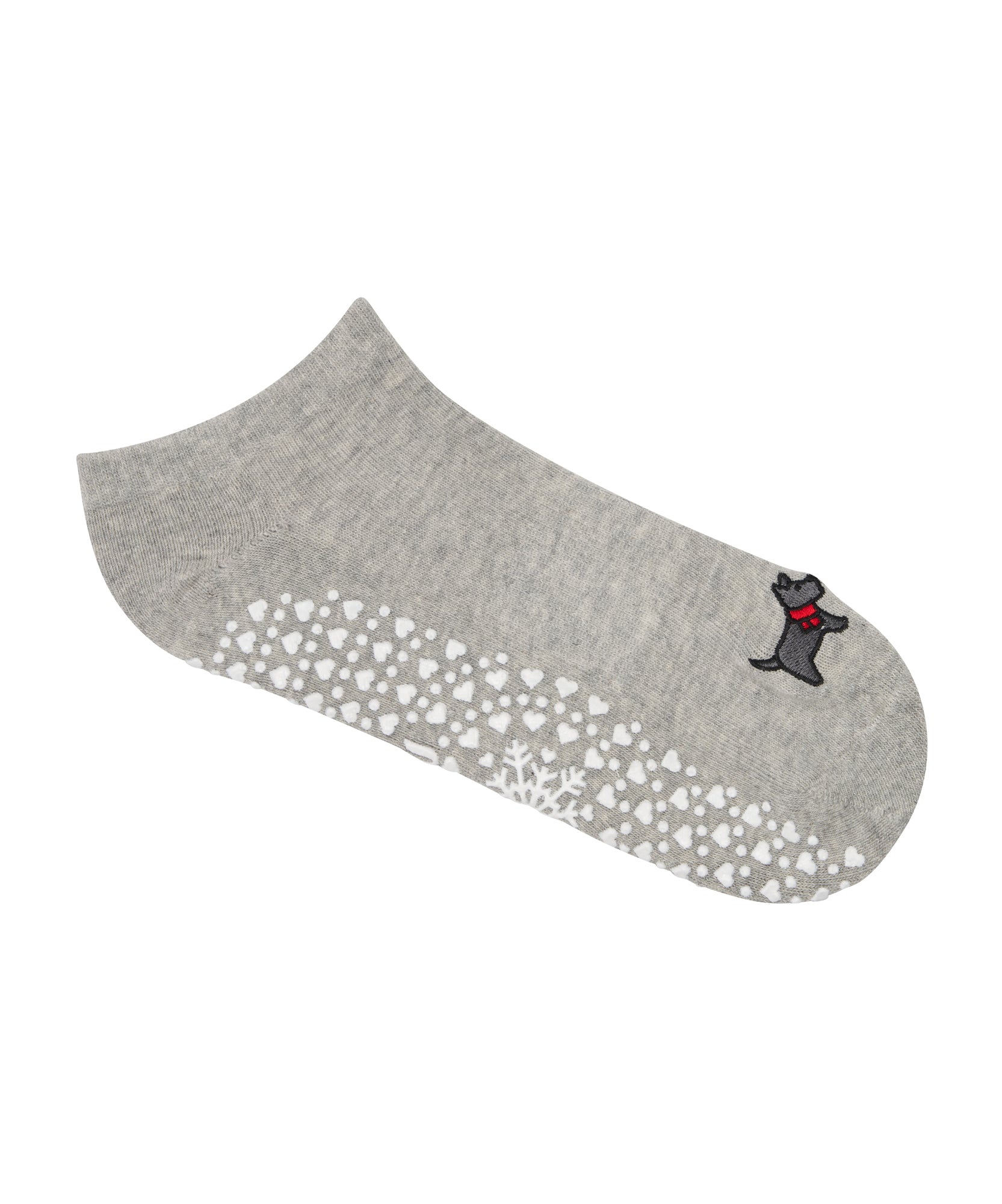 Low Rise Grip Socks - Cosy Pup Marle Grey