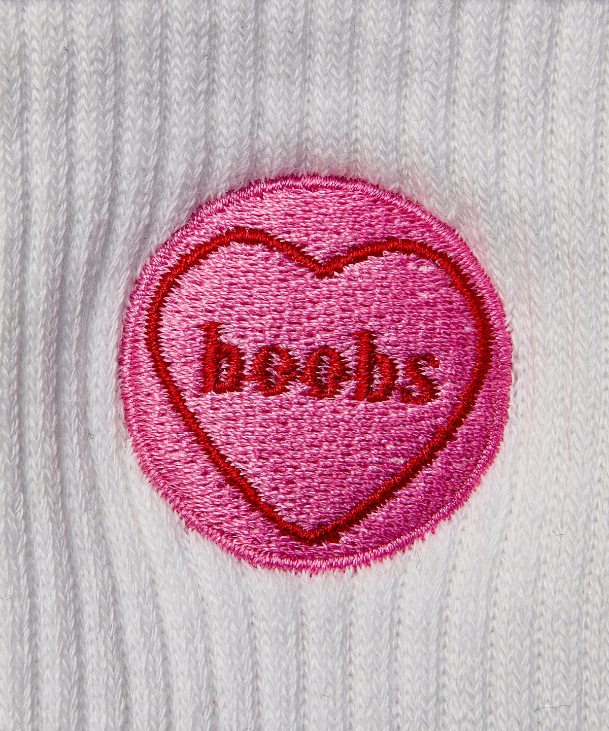 Crew Grip Socks - I Heart Boobs Ivory