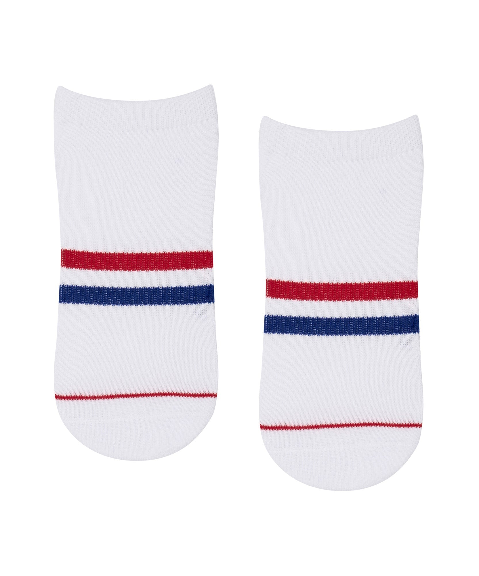 Classic Low Rise Grip Socks - Polo Stripe White.